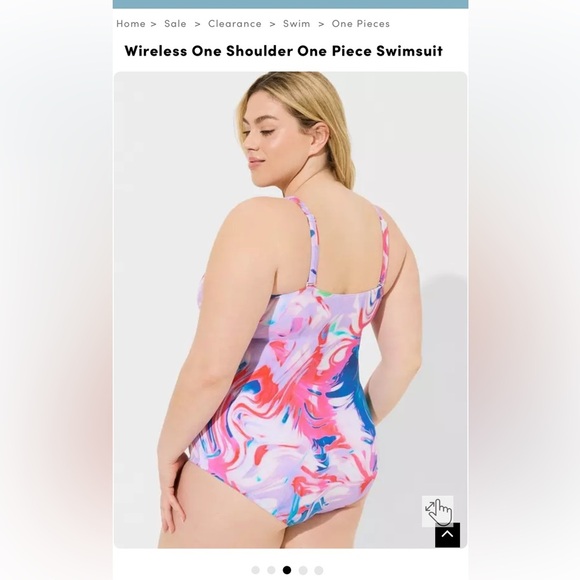 Wireless One Shoulder One Piece Swimsuit size 2 - Picture 4 of 5